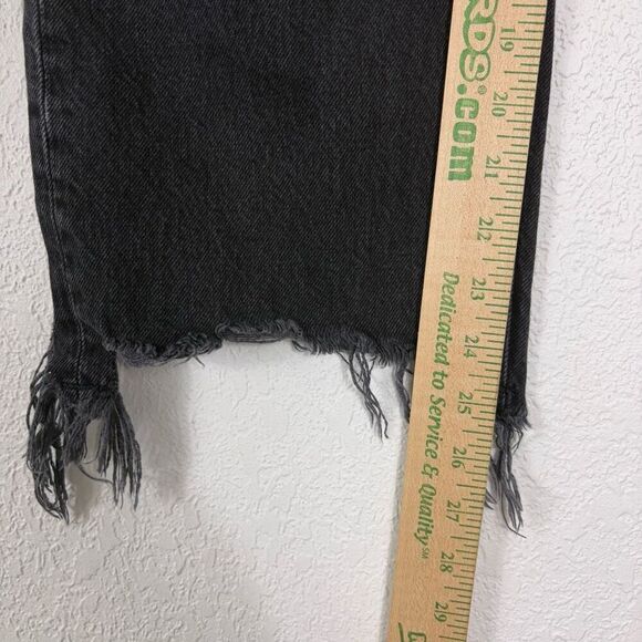 Free People Cropped Distressed Jeans Black Blown Out Knees Size 29 - Picture 10 of 14